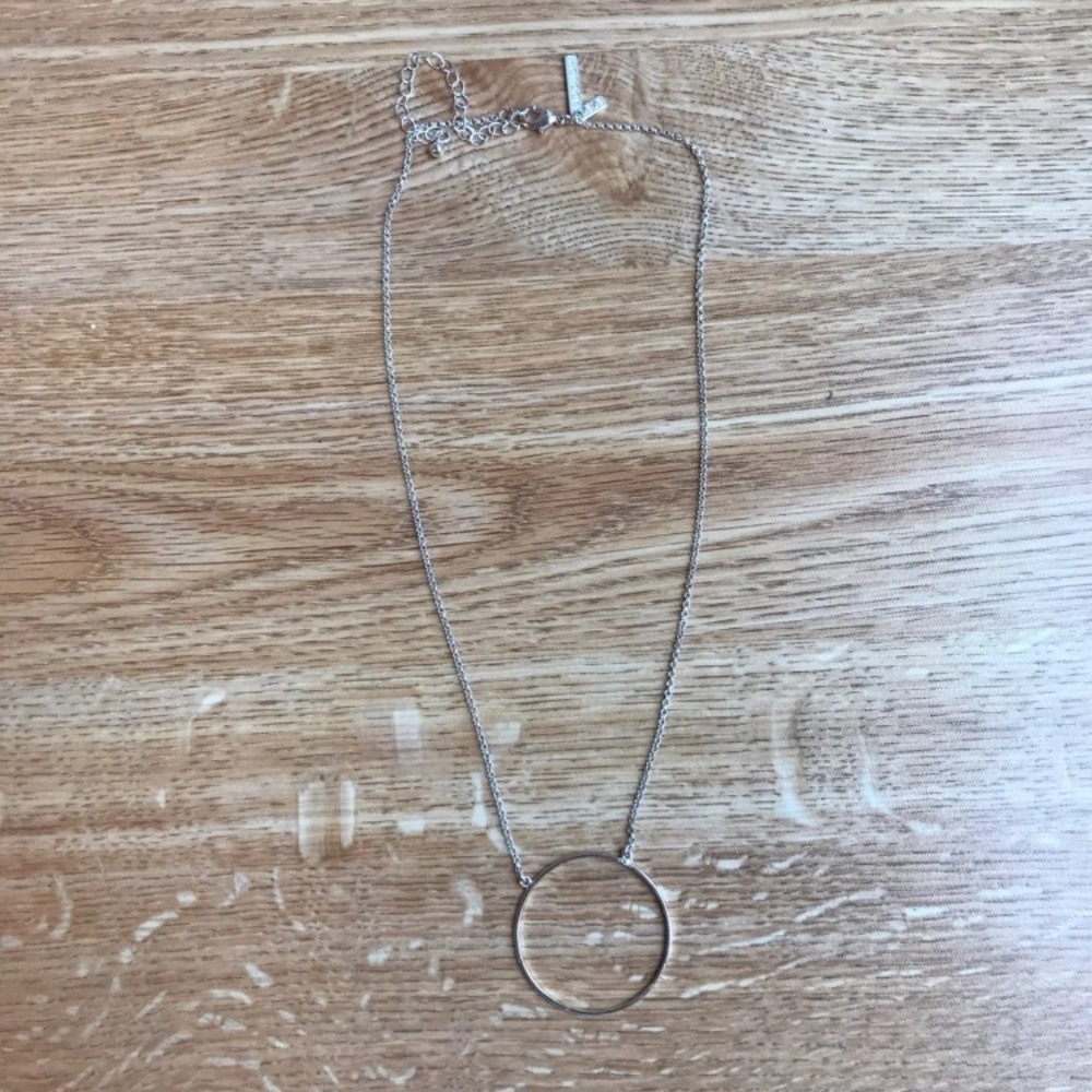 Lele Sadoughi Silver circle Necklace